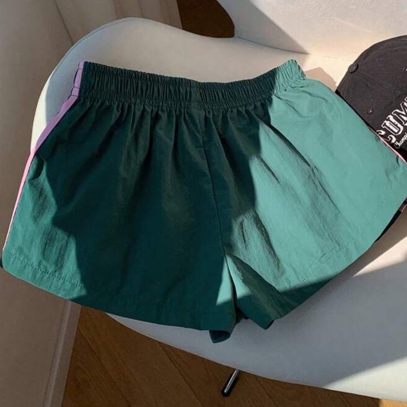 Green and Pink Striped Track Shorts | size Small | Brand New - Picture 6 of 9